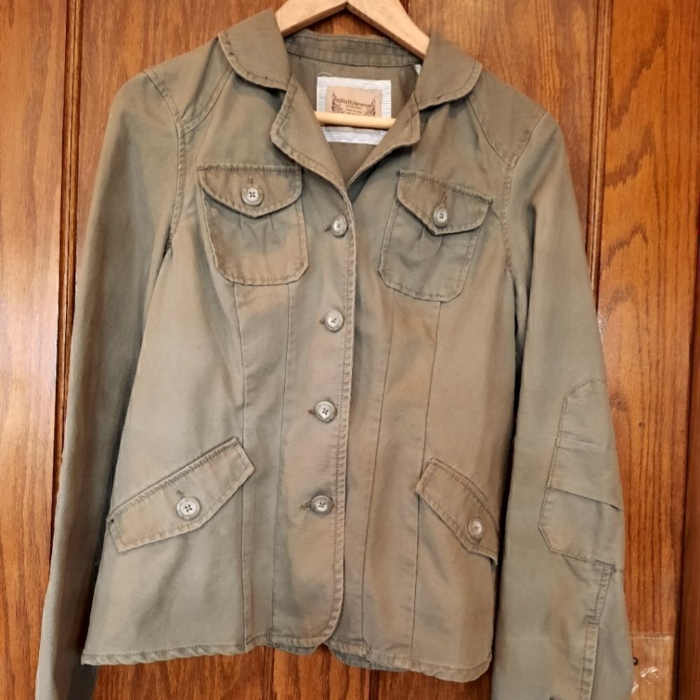 Ruff Hewn Cotton Jacket Utility Safari Army Green
